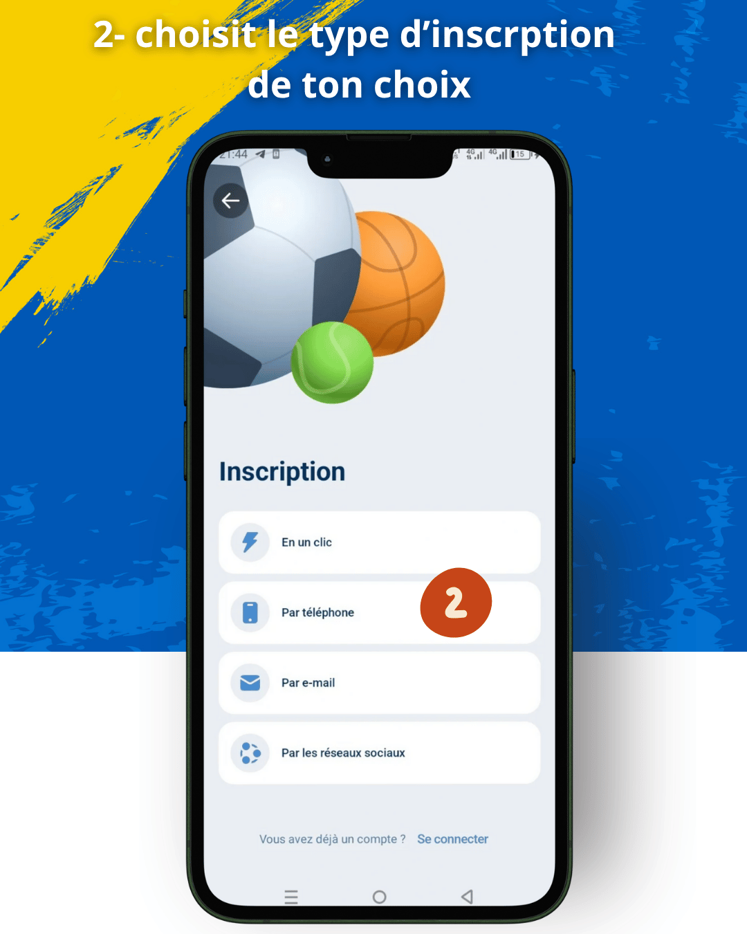 Étape 2 inscription sur 1xbet